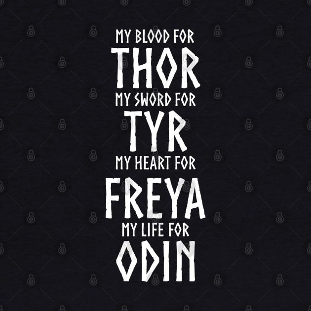Viking Gods Thor, Tyr, Freya, Odin - Norse Mythology by Styr Designs